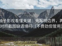 柚子影视看懂关键：先写明边界，再对照截图缺语境吗（不费劲但管用）