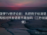 菠萝TV想评论前：先把例子标清楚，再核对转发语是不是加码（三秒就能做）