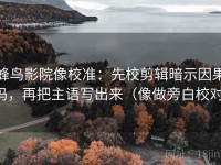 蜂鸟影院像校准：先校剪辑暗示因果吗，再把主语写出来（像做旁白校对）