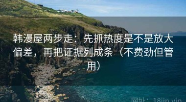韩漫屋两步走：先抓热度是不是放大偏差，再把证据列成条（不费劲但管用）