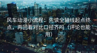 风车动漫小流程：先读全轴线起点终点，再回看对比口径齐吗（评论也能用）