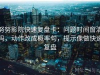 努努影院快速复盘卡：问题时间窗清吗，动作改成概率句，提示像做快速复盘