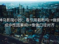 神马影院小抄：看引用截断吗→做换成中性因果词→像做口径对齐