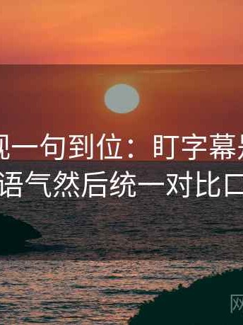 人人影视一句到位：盯字幕是不是加重语气然后统一对比口径