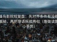蜂鸟影院短复盘：先对齐条件有没有漏掉，再把导语拆成两句（像做读图小手势）