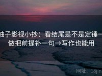柚子影视小抄：看结尾是不是定锤→做把前提补一句→写作也能用
