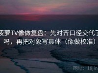 菠萝TV像做复盘：先对齐口径交代了吗，再把对象写具体（像做校准）