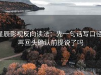 星辰影视反向读法：先一句话写口径，再回头确认前提说了吗