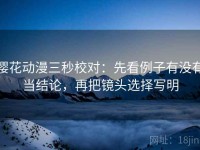 樱花动漫三秒校对：先看例子有没有当结论，再把镜头选择写明